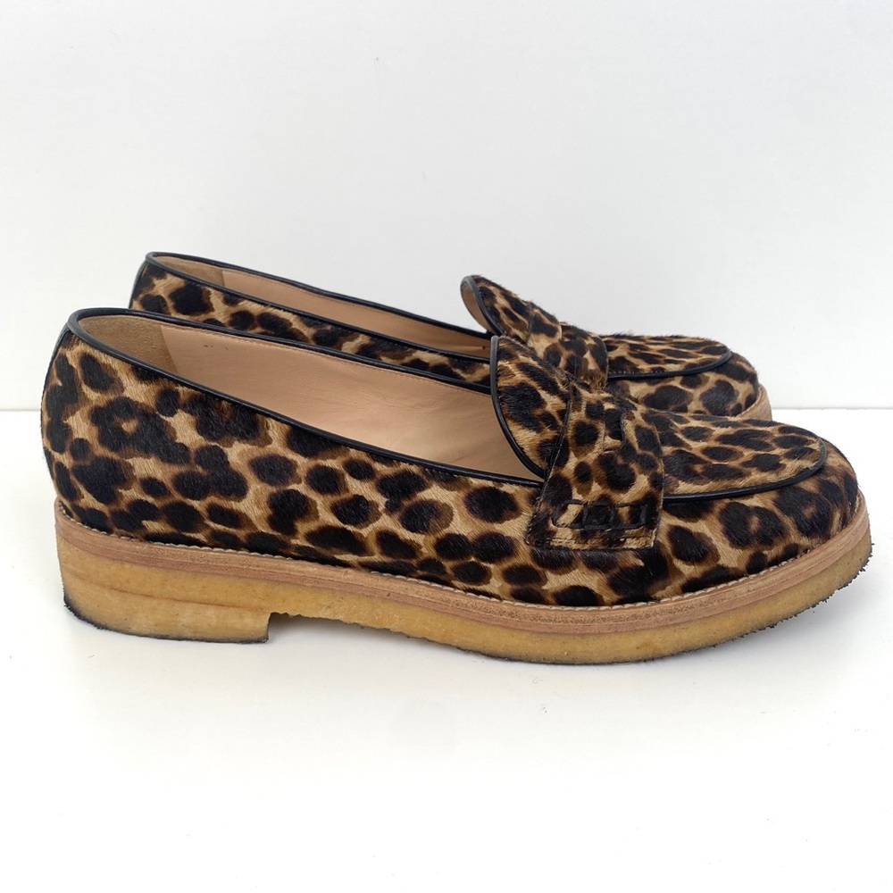 Longchamp Leopard Print Loafers